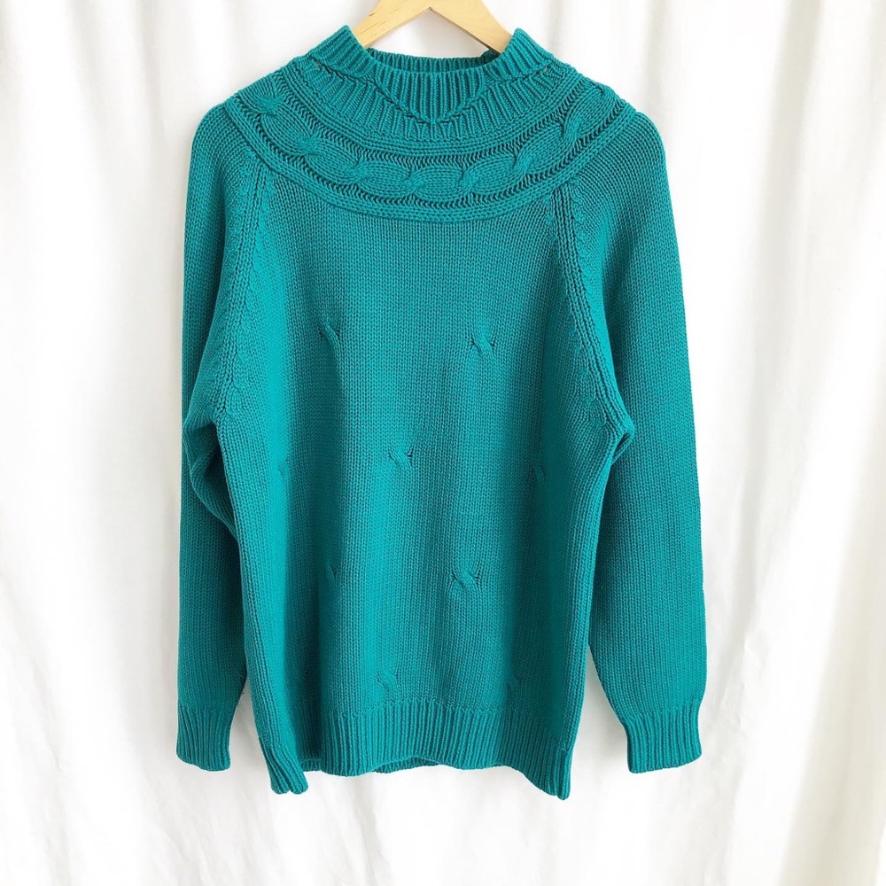 Vintage Yarnworks green mock neck knit